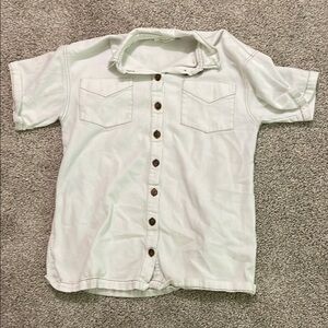 White Short Sleeve Button-Up Shirt
